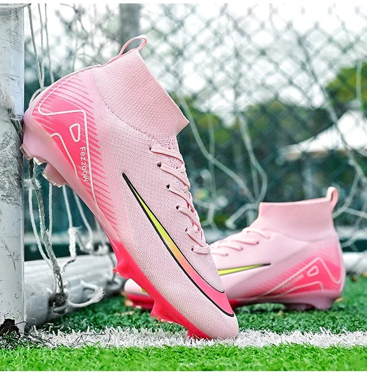New Men Football Boots Match Long Spikes Soccer Shoes Cleats Boys Comfortable Training Sport Adult Breathable Outdoor Non Slip