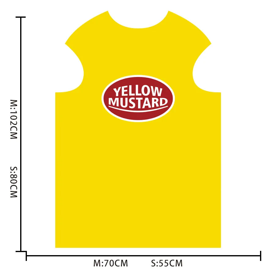 Red Tomato Delicious Ketchup Costume Adult Boy Girl Funny Disguise Suit Yellow Mustard Halloween Cosplay Party Clothes