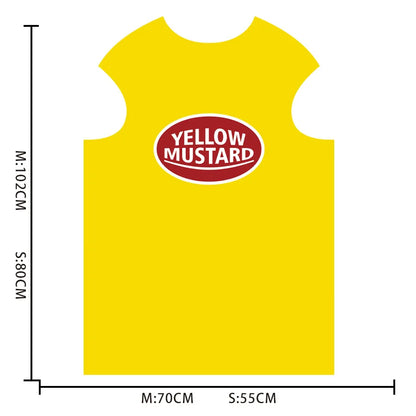 Red Tomato Delicious Ketchup Costume Adult Boy Girl Funny Disguise Suit Yellow Mustard Halloween Cosplay Party Clothes