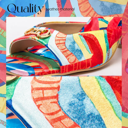 Woman shoes Thick Heel Sandals Square Open Toe Sliding Sandals students