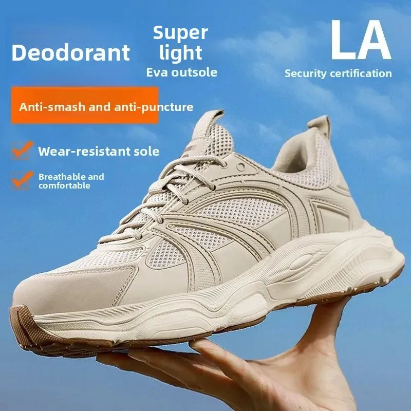 Safety Shoes Men Shoes Breathable Anti Smashing Puncture Comfortable Men's Safety Tennis Steel Toe Cap Puncture