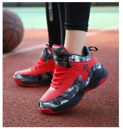 2025 Basketball Shoes for Kids Sneakers New Boys Brand Thick Sole Non-slip Children Sports Shoes Child Boy Basket Trainer Shoes