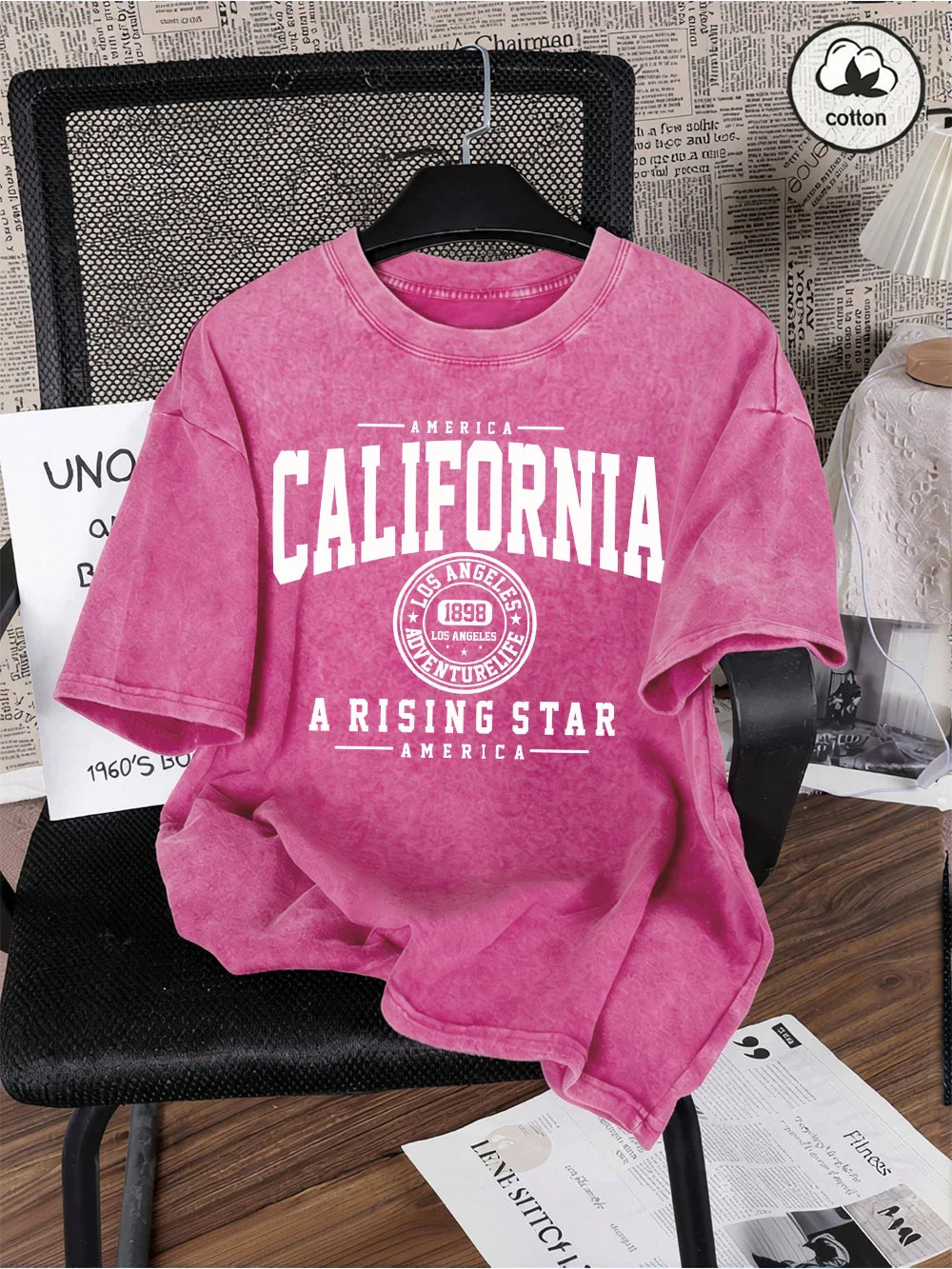 America California City Letter Washed T-Shirts Mens Oversized Cotton T Shirt Summer Short Sleeve O-Neck Tops Casual Male Tees