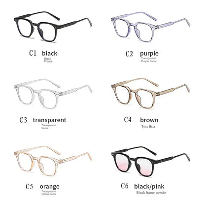 2024 New Fashion Y2K Style Glasses Frame Retro Square Glasses for Women Lady Decorative Eyeglasses Korean Powder Blusher Eyewear