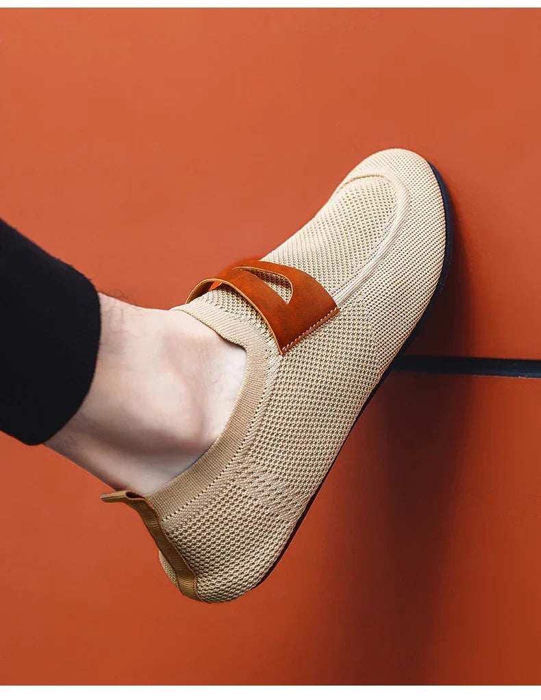 Men's Non Slip Loafers Thin Bottom Breathable Casual Slip on Lightweight Fashion Loafer Comfortable Driving Office Shoes