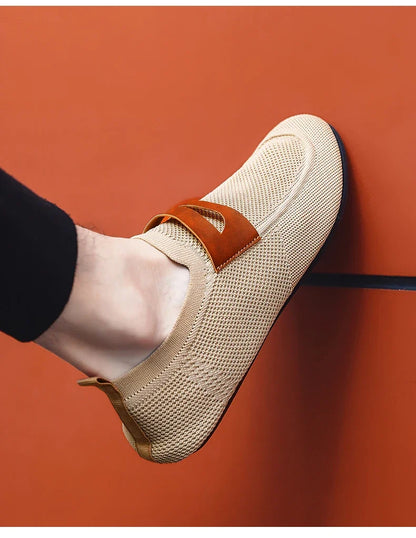 Men's Non Slip Loafers Thin Bottom Breathable Casual Slip on Lightweight Fashion Loafer Comfortable Driving Office Shoes