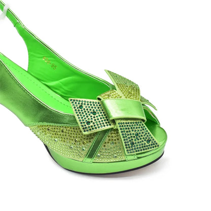 Fashion Italian Shoes and Bag Set for Women Full Rhinestone High Heels Wedding Shoes for The Bride African Bag and Shoe Sets