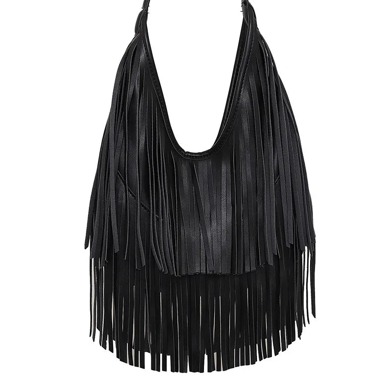 Long Tassels Women handbag Fashion Shoulder Bags for ladies hand bag Soft PU leather casual hobos armpit bag female Tote