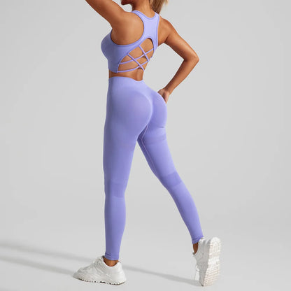 Women's Workout Set 2 Piece, High Impact Sports Bra and High Waist Leggings, Quick Dry Fitness Yoga Suit