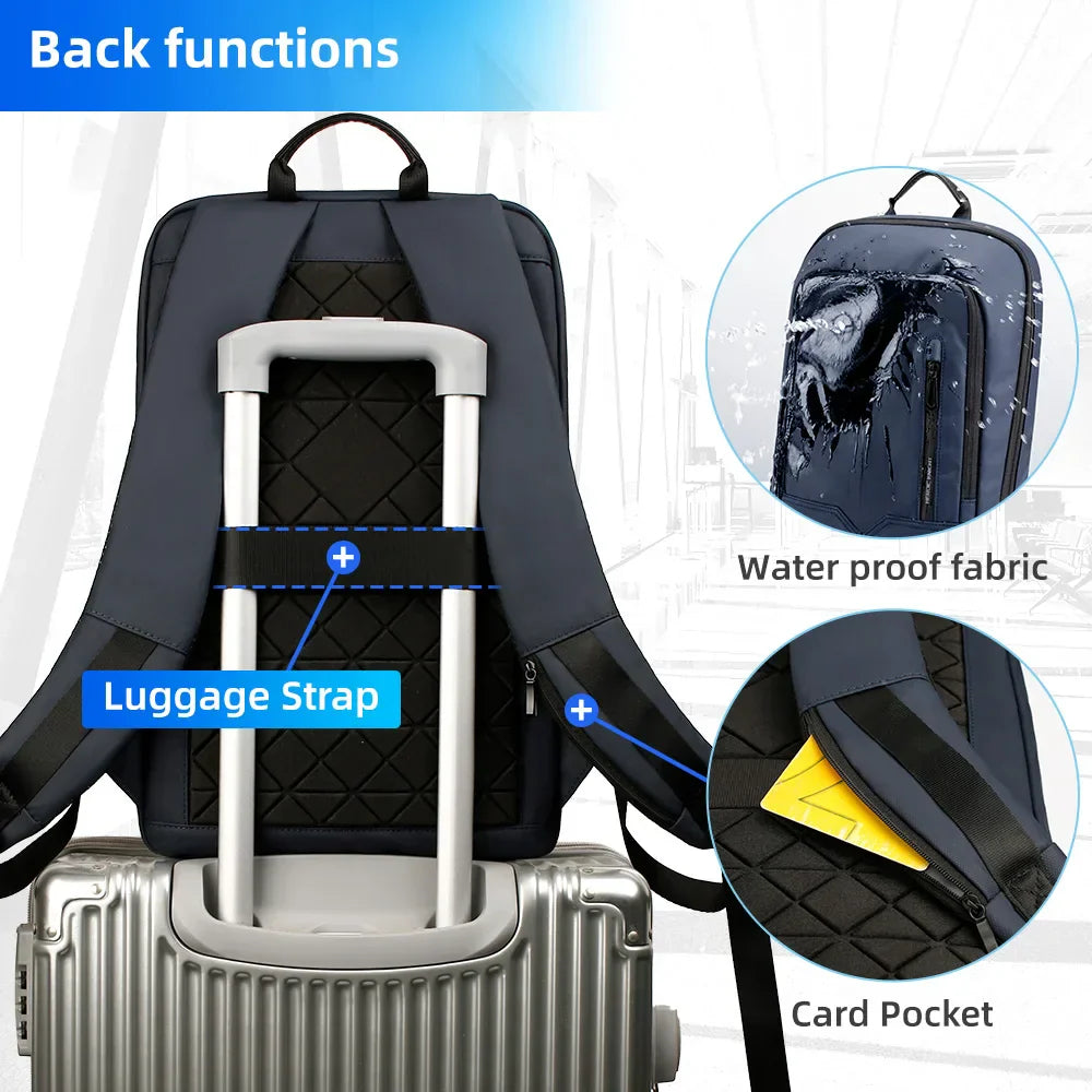 Slim Backpack For Men 15.6 Inch Laptop Bags Waterproof Minimalist Business Backpack With USB Charging Casual Travel Work Bag