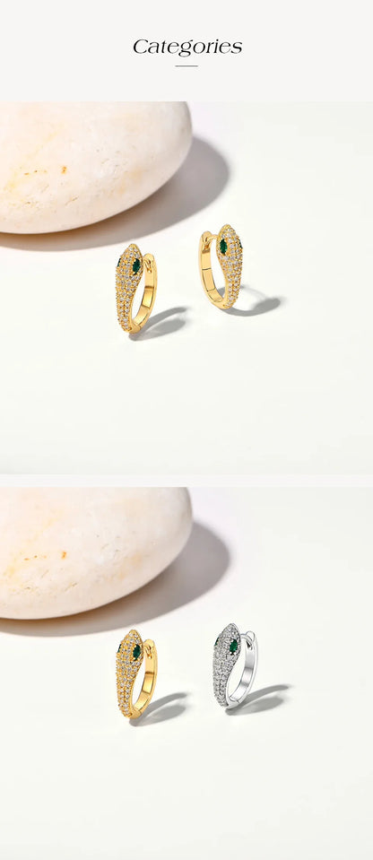 Snake Hoop Lab Diamond Earring S925 Sterling Silver Moissanite Drop Earrings for Women Fine Jewelry Birthday Gift