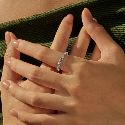 D Color Moissanite Eternity Band Rings 925 Sterling Silver Luxury Stackable Fashion Ring For Women Fine Jewelry