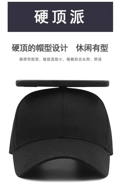 Hard Cotton Big Size Baseball Hat Woman Solid Color Sun Cap Hiphop Man Plus Size