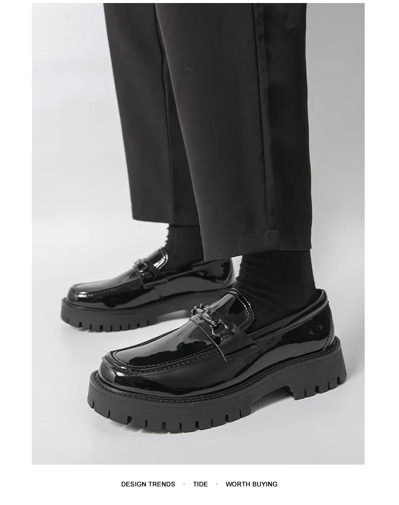 Trend Platform Casual Business Leather Shoes Men Formal Office Social Leather Loafers Male Derby Shoes Men's Dress Shoes