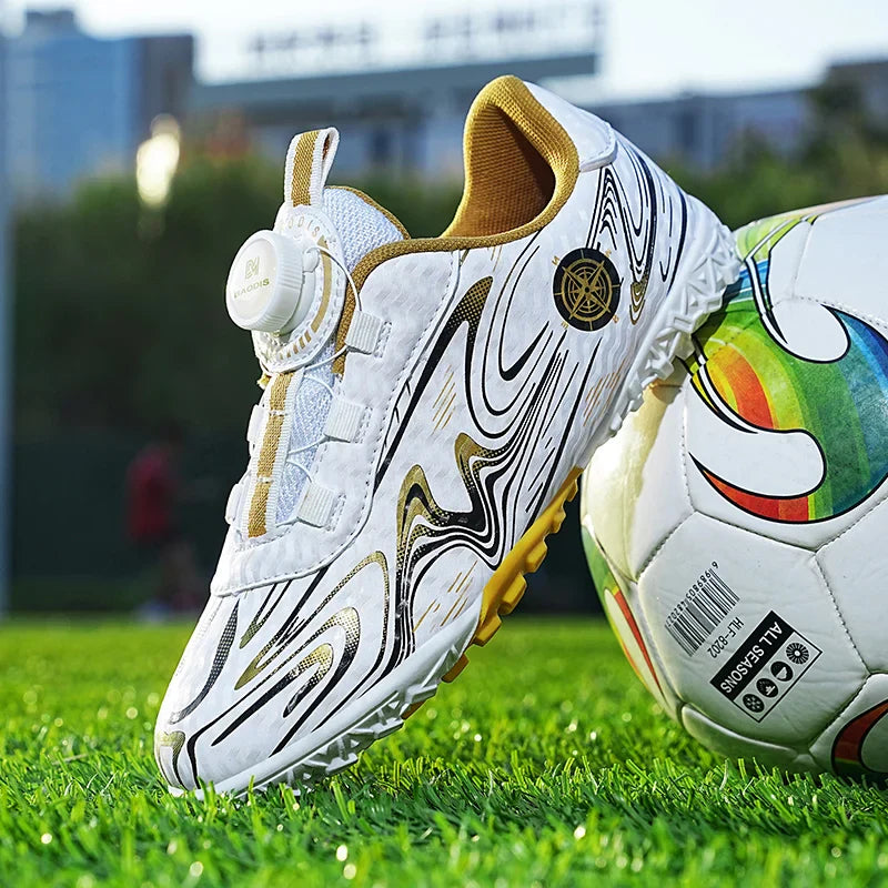 Kids Soccer Cleats Boys Girls Professional Football Shoes FG/TF Grass Training Non-Slip Athletic Sneakers Breathable Comfortable