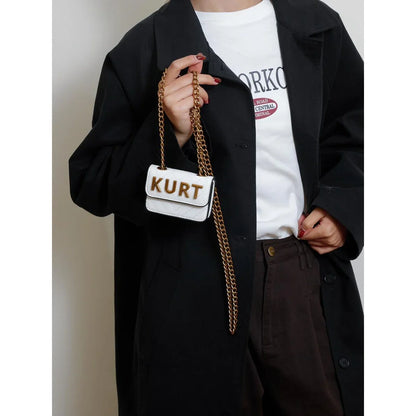 Mini Magnetic Crossbody Bag – Letter Flap, Chain Strap, Zipper Closure. Multi-Color, Perfect for Casual, Office & Everyday Use.