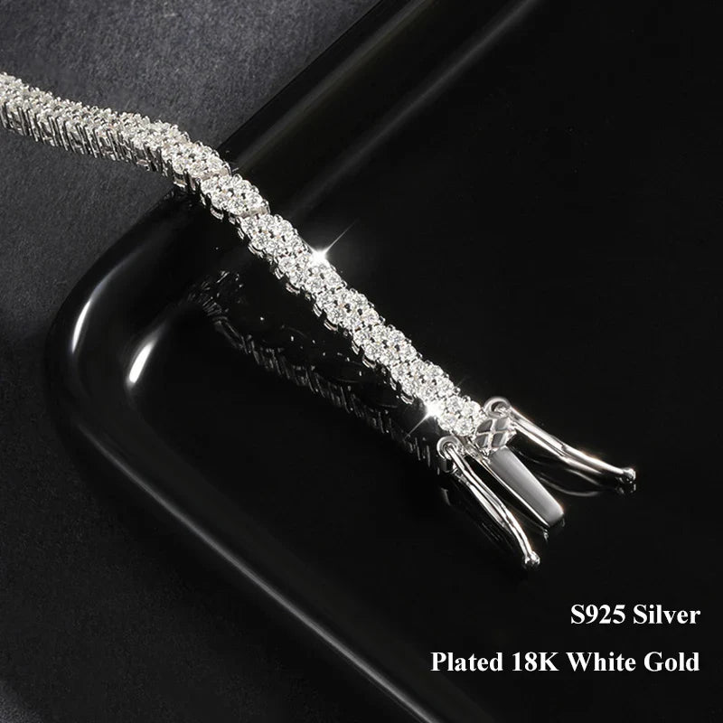 Full Moissanite Diamond Hook Link Chain Bracelet 1.2mm D Color For Woman Man S925 GRA Certified Couple Bracelets Bangle