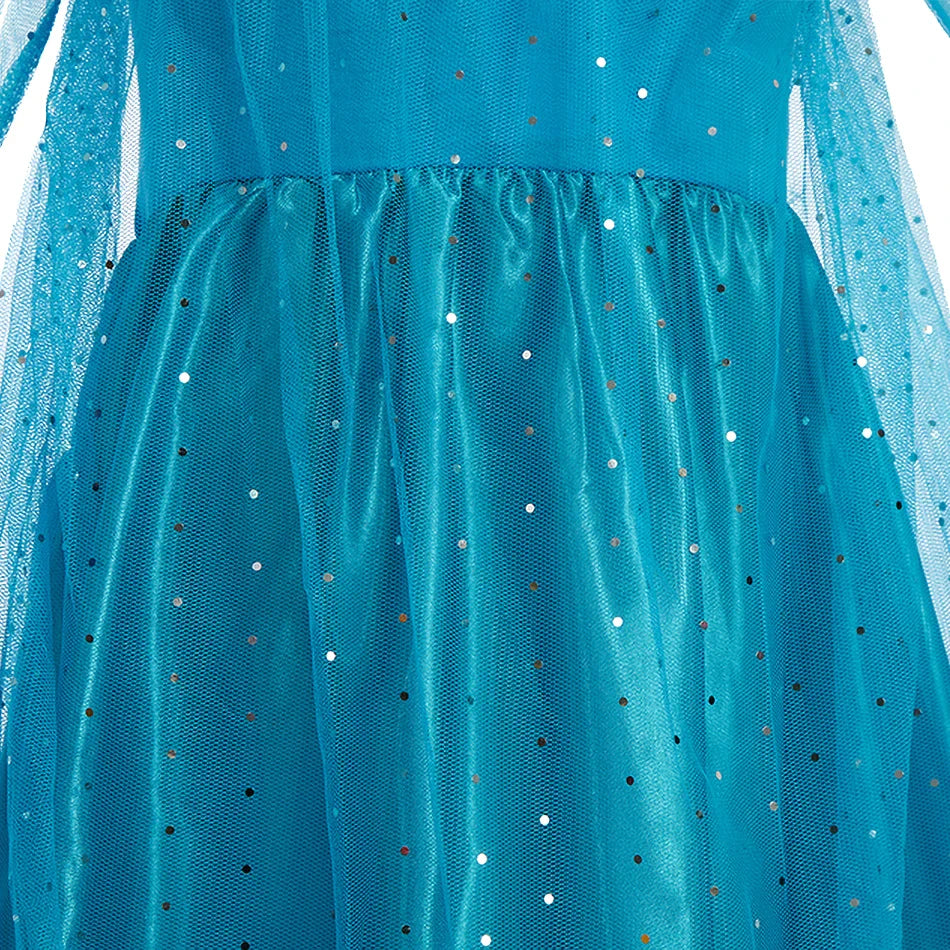 Halloween Elsa Dress for Girls Children Party Princess Costume Kids Disguise with Long Cloak Girl Snow Queen Carnival Clothes