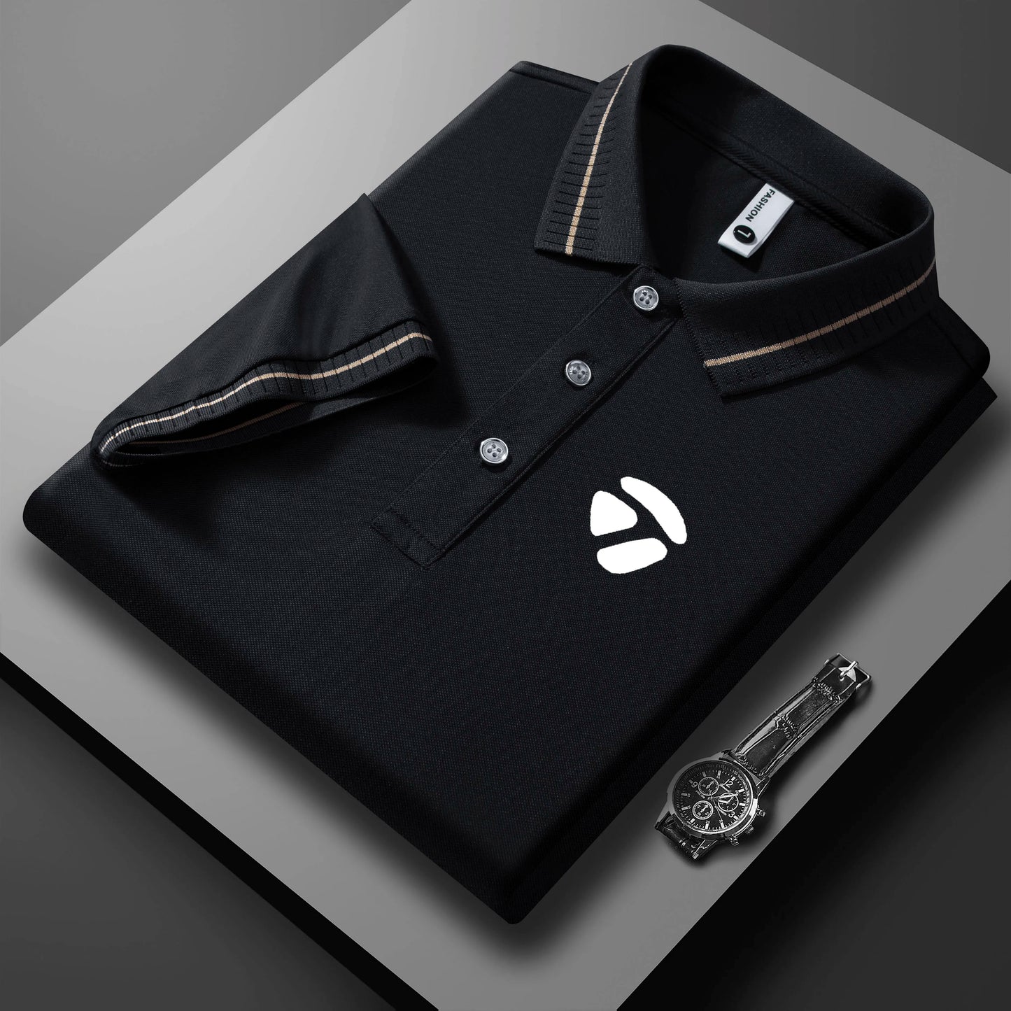 2026 New Men's Polo Collar T-shirt Short Sleeved Casual Sweat Absorbing Breathable T-shirt Men's Top