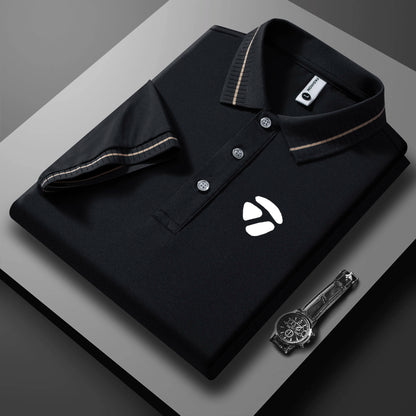 2026 New Men's Polo Collar T-shirt Short Sleeved Casual Sweat Absorbing Breathable T-shirt Men's Top