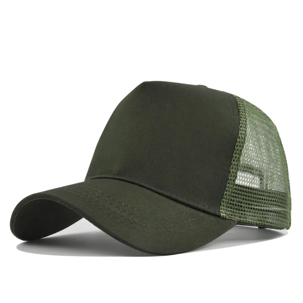 Fashion SunHat Outdoors Trucker Hat Cotton Mesh BreathableBaseball Cap Women Men Summer Sunshade MeshCap Truck Hat Cap Wholesale