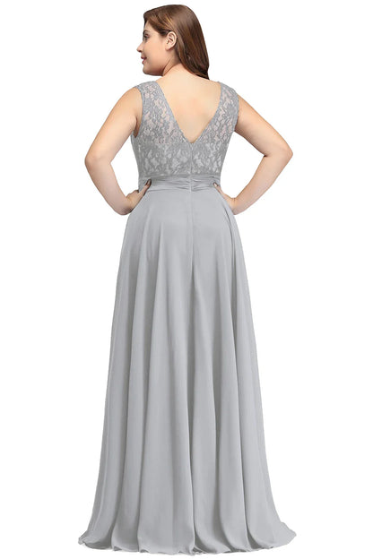 Burgundy Plus Size Bridesmaid Dresses Long V Back Sleeveless Evening Party Prom Gowns A-line Birthday Gift Women Robe De Soiree