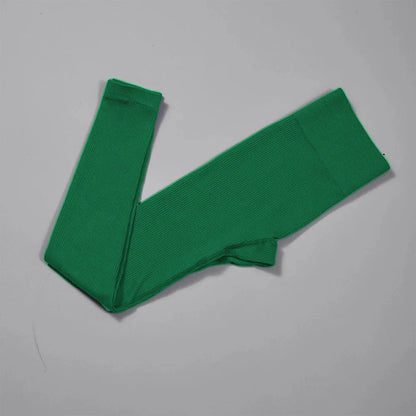 Women Ribbed Yoga Pants High Waisted Gym Leggings Sport ， Fitness Seamless Female Legging Control Running Training Tights