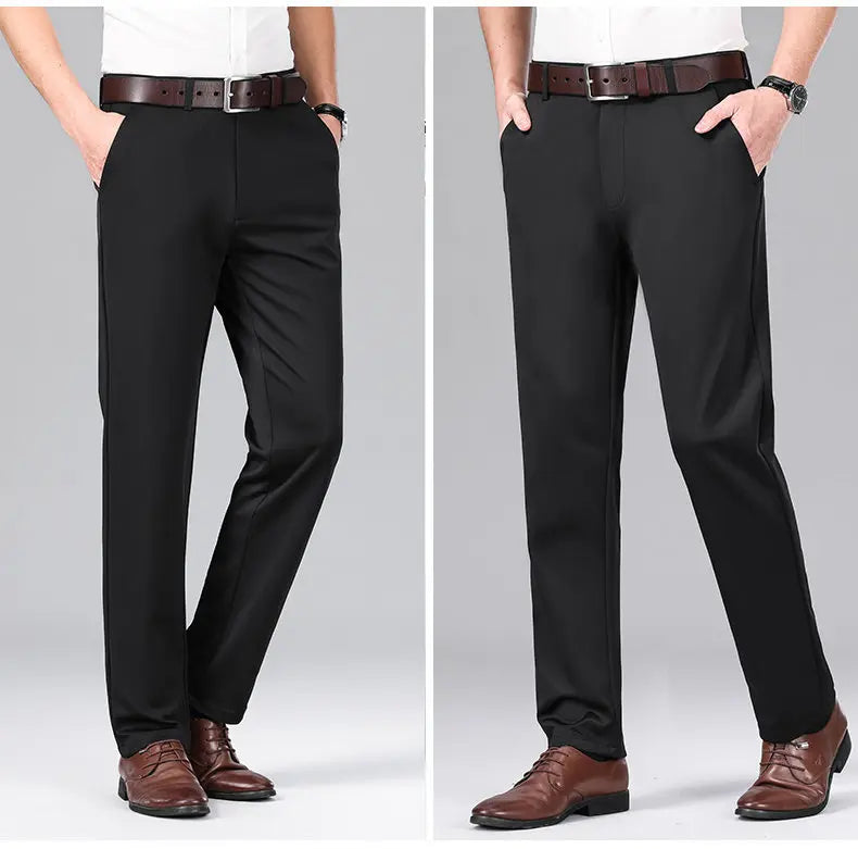 New Male Pants Business Formal Dress Pants Elastic Fabric 2026 Wrinkle Resistant Pants 4 Way Stretch Straight Suit Pants