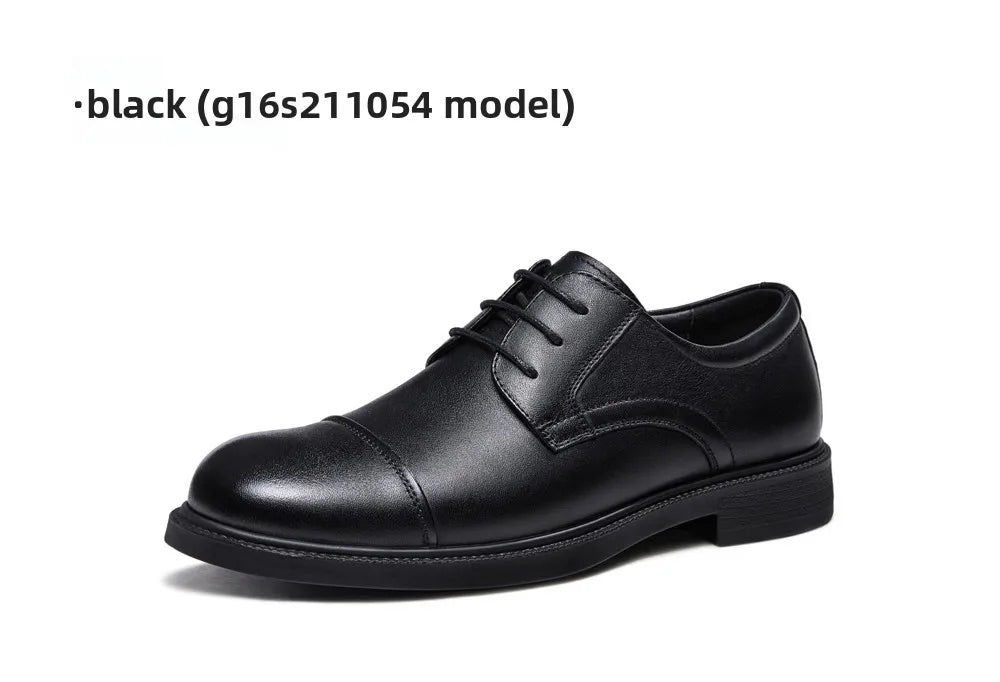 Golden Camel Men's Derby Shoes 2026 Business Casual Soft Sole Leather Shoes Brand Design Soft Soles Non-slip Velvet Warm Loafers