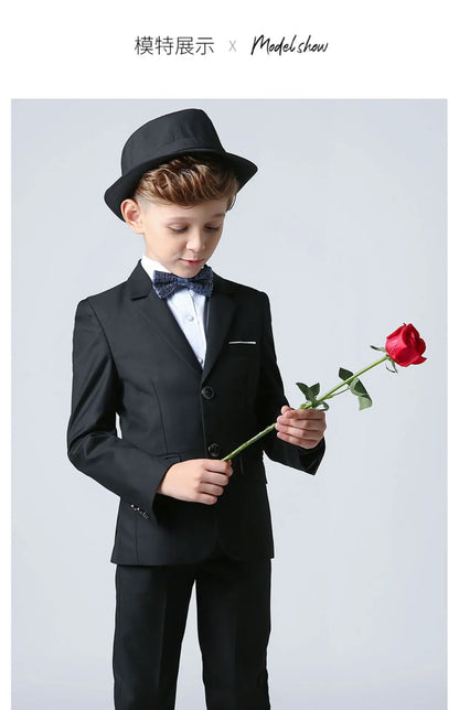 Spring Autumn Children Boy Wedding Suit Teenager Kids Formal Elegant Suits For Boy 1-14 Years Boys Suits Teens Suits Outfit Set
