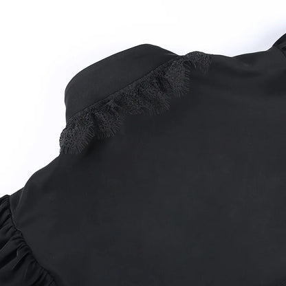 Sleeve Smock High Street Sexy Black Winter Long Sleeve Crop Top Aesthetic Fairy  Blusas Mujer De Moda 2022