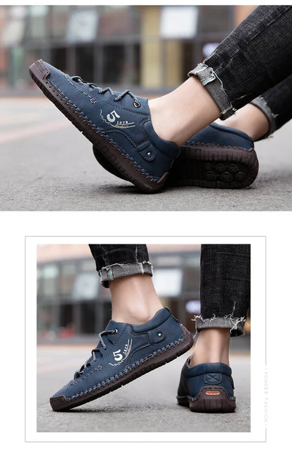 Men Leather Casual Shoes Outdoor Comfortable High Quality Fashion Soft Homme Classic Ankle Non-slip Flats Moccasin Trend