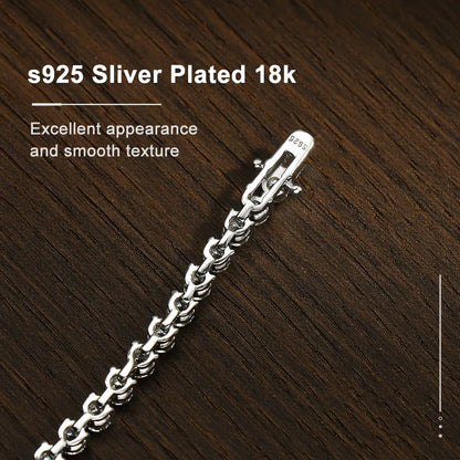 3mm D Color Moissanite Tennis Bracelet 3 Prong Setting Trendy Women Man GRA Certified Fine Jewelry s925 Sliver Bracelet