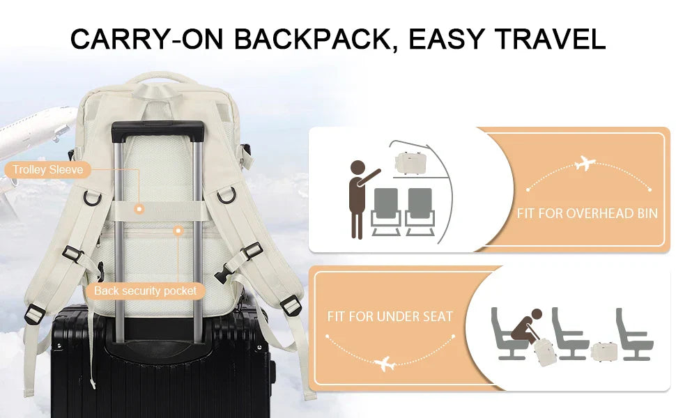 Travel Backpack for Women Expandable Weekender Hiking Laptop Backpack with USB Port Large Waterproof 40L Men's Backpack