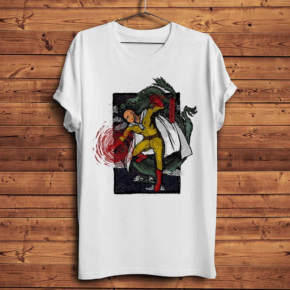 one punch Hero,Saitama,OK MAN,Funny Anime Tshirt ,Men White Casual Short Sleeve T-Shirt,Unisex Streetwear,manga Tee