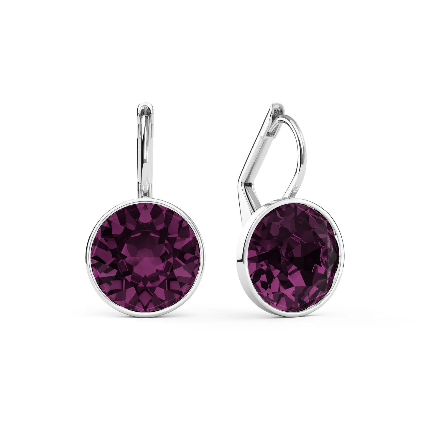 Earring for Women Christmas Birthday Premium Austrian Crystals Round Cut Dangle Silver Gold Color Pierced Jewelry