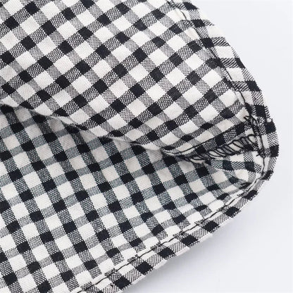 Elegant Fashion Chidori Plaid Ruffles Chiffon Shirt Spring 2025 Ruffled Neck Long Butterfly Sleeve Loose Tops Women's Clothing