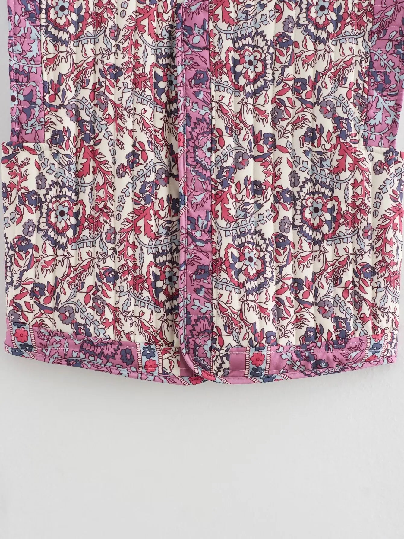 Floral Print Quilted Woman Vest Sleeveless Open Front Loose Female Streetwears retro national style ladies Tops girls Outwear