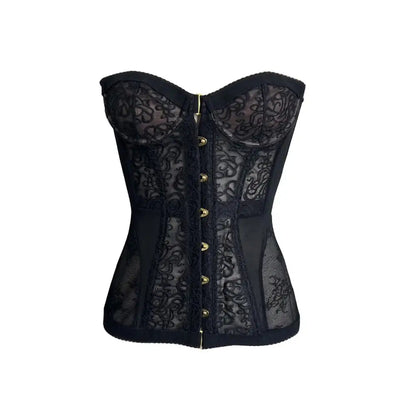Tight Corset Strapless Top Sleeveless Boobs Street Trendy Vest Sexy Lace Hollow Fashion Spicy Girl Strapless Chic Party Top