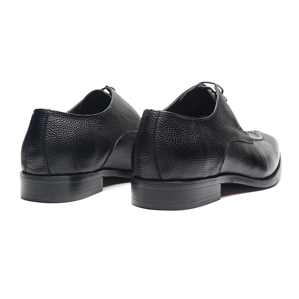 Italian Classy Men's Wedding Dress Shoes Black Genuine Cow Leather Lace-up Office Business Elegant Social Derby Formal Shoes Man