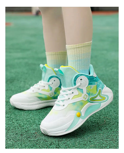 Children Basketball Shoes Breathable Mesh Boys Girls Fashion Sneakers School Sport Shoes Kids Casual Trainers Outdoor Athletic