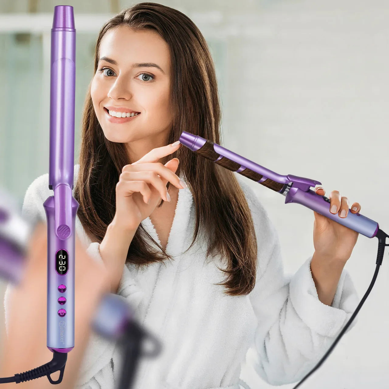 US Hair Curler Large Volume Does Not Hurt The Hair Perm Negative Ion 25mm Bangs Lasting Syling Electric Curling Iron