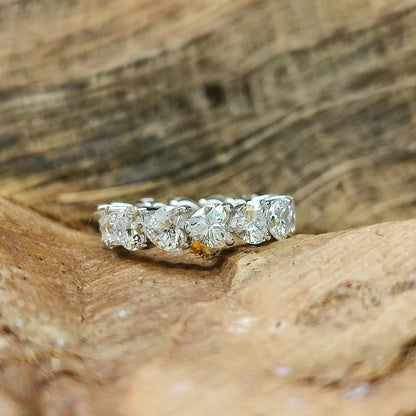 3/4/5mm Heart Cut Moissanite Eternity Band For Women  Certified Lab Diamond Stackable Wedding Band 925 Silver Engagement Ring