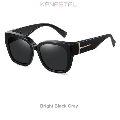 Women Polarized Sunglasses Men UV400 Night Vision Sun Glasses TR90 Big Eyeglasses Frame Driving Beach Anti Glare Shade Eyewear