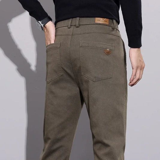 New Winter High-End Business Men's Suit Pants Autumn and Winter Slim Straight Casual Pants Versatile Fashion Trousers Korean