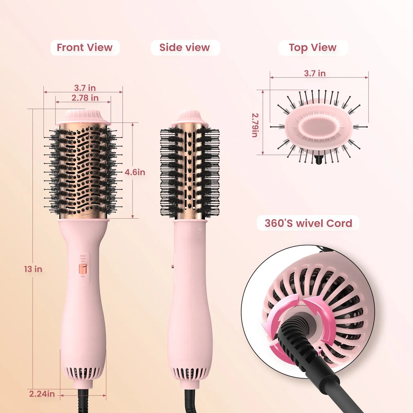 Professional Blowout Hair Dryer Brush Dryer and Volumize Hot Air Brush for Women Curling Irons Styler Electric Brushes