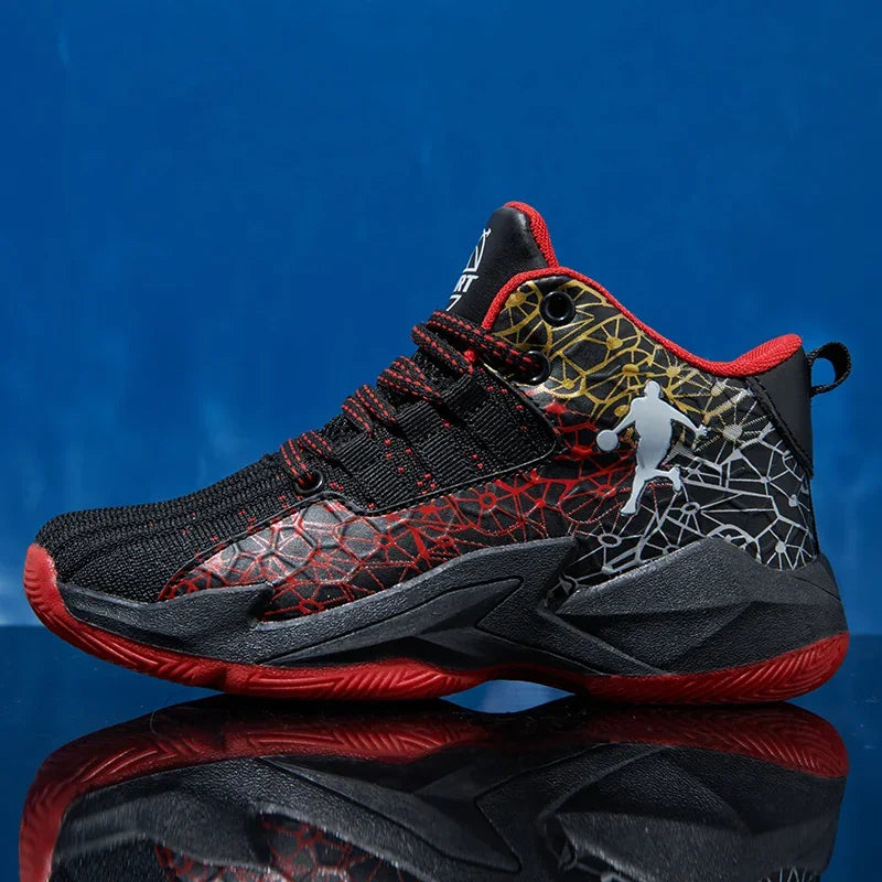 Boys Basketball Shoes Classic Kids Sneakers Fashion Tennis Kid Sport Shoes Outdoor Non-Slip Trainer Children School Basketball