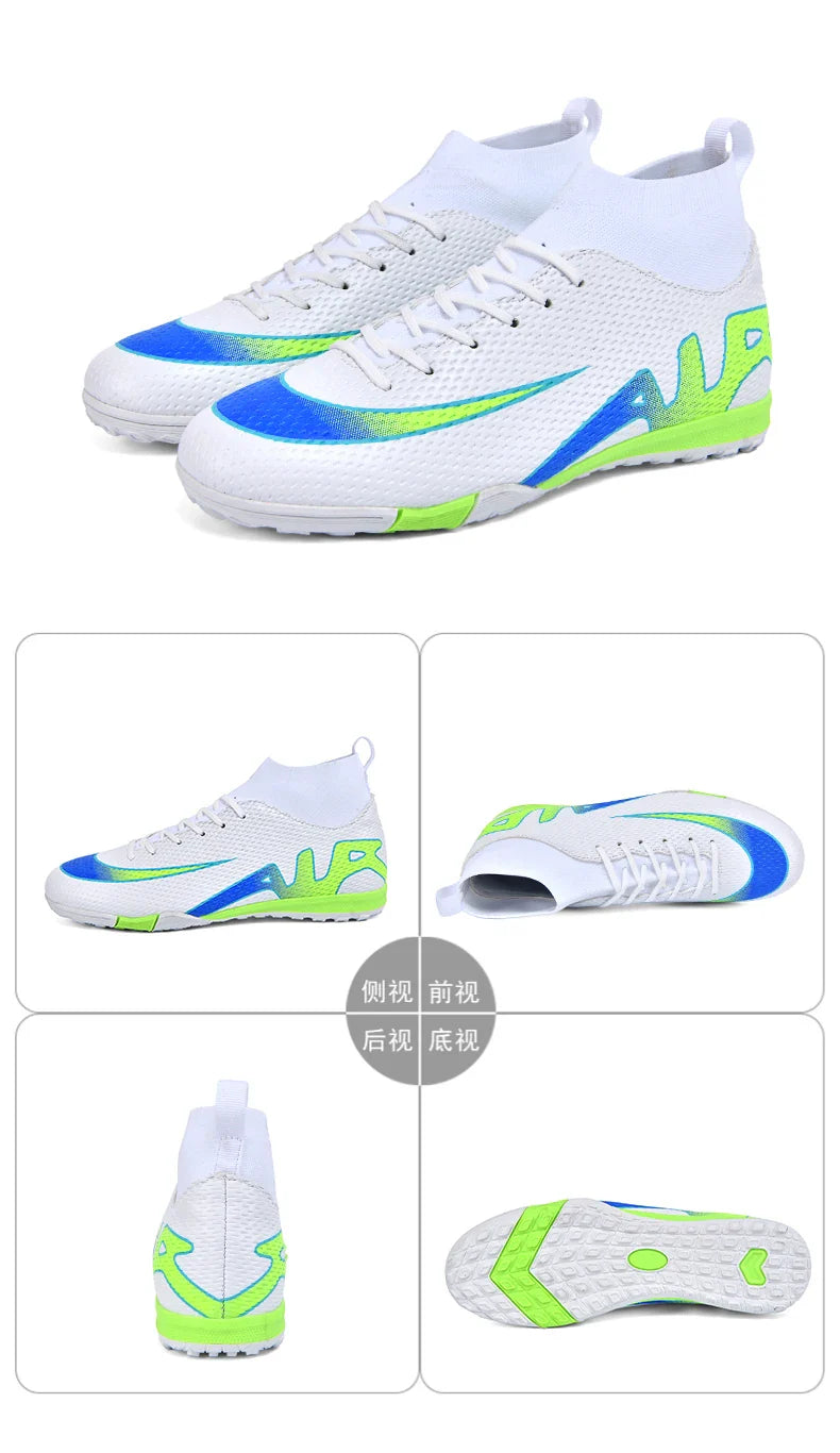 Men Professional Soccer Cleats FG/TF Football Boots Non Slip Breathable Training Shoes Outdoor Match Sneakers Grass Turf Sports