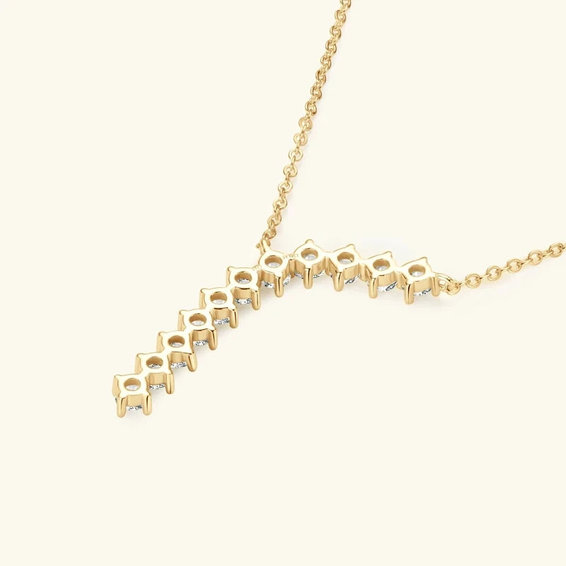 1.7cttw D color Moissanite Earrings Necklace 925 Sterling Silver Y-Shaped Pendant Necklaces Jewelry Set For Women Charming Gift
