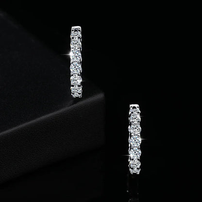 3.0 D Color Moissanite Hoop Earring 925 Sterling Sliver Moissanite Hoop Earring for Women Wedding Party Jewelry